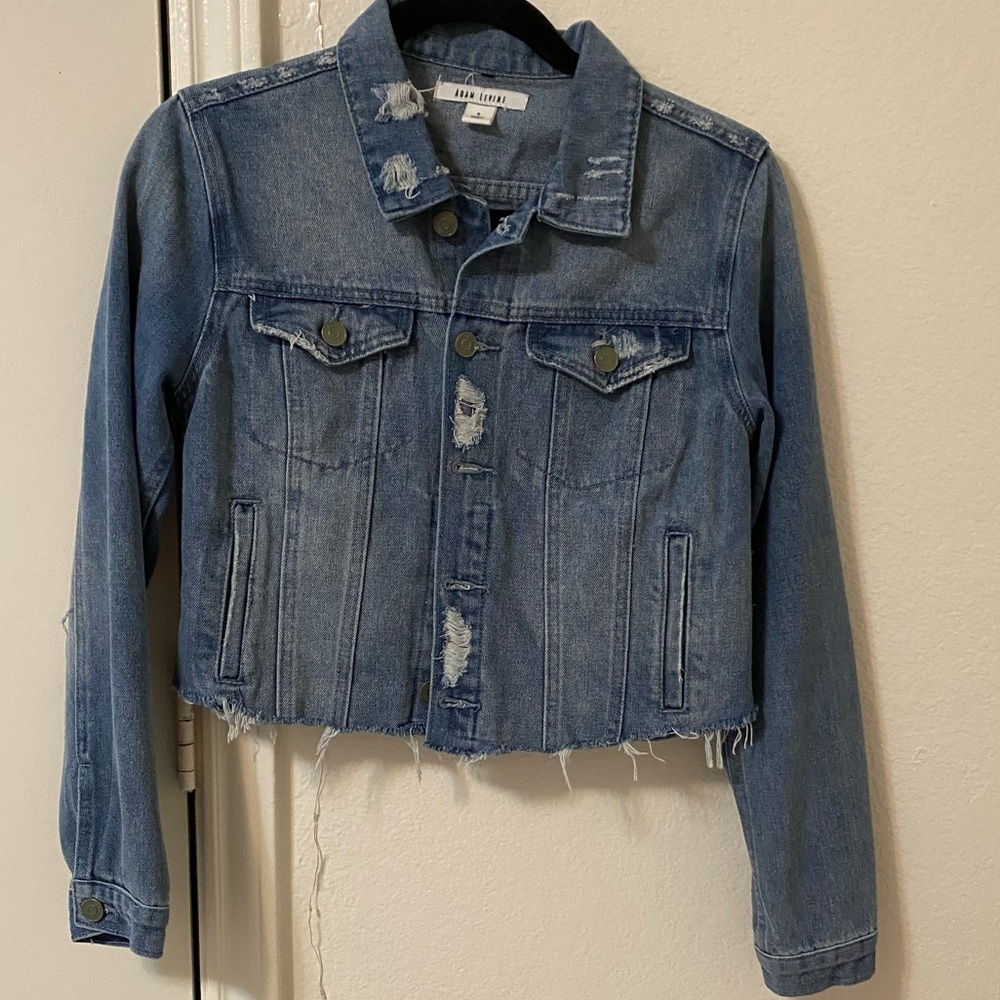 Adam Levine Crop Jean Jacket (with pockets)